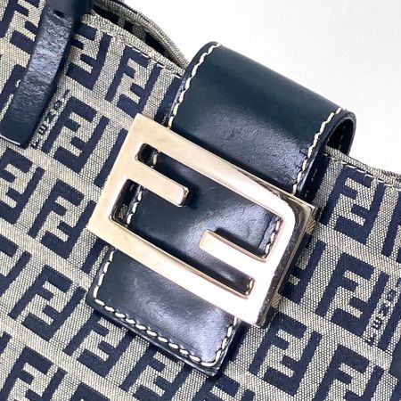  FENDI フェンディ ズッキーノ ハンドバッグ ネイビー