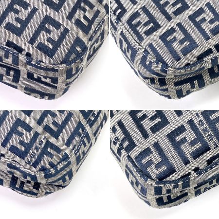  FENDI フェンディ ズッキーノ ハンドバッグ ネイビー