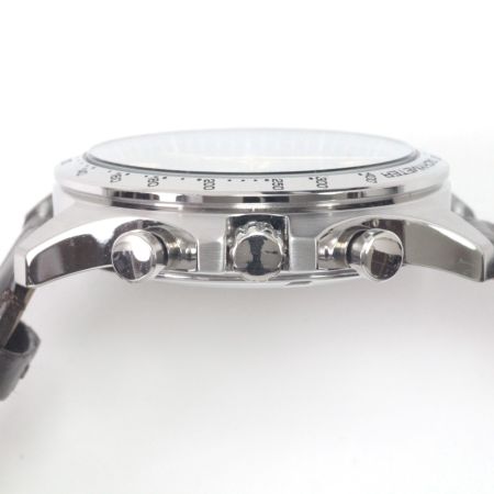  SEIKO セイコー クロノグラフ メンズクォーツ 本体のみ レザー グリーン デイト 稼動品 8T63-00D0