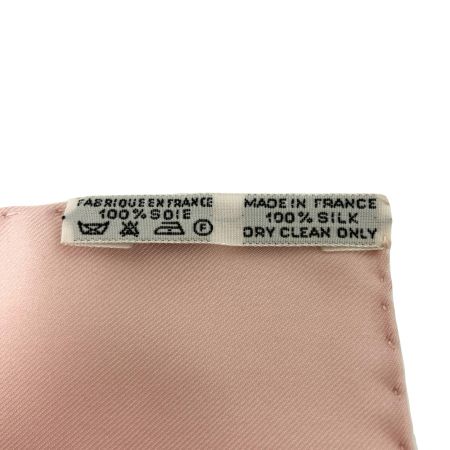  HERMES エルメス スカーフ カレ90 ロンシャンへの散歩 ピンク×ホワイト