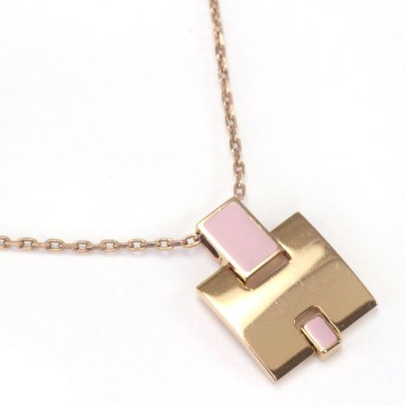  HERMES エルメス アイリーンネックレス ST0178 ゴールド×ピンク