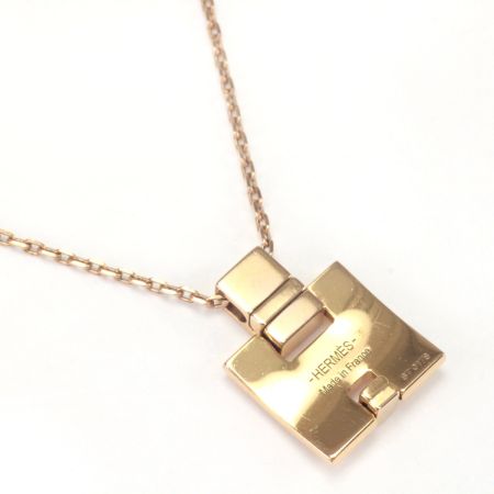  HERMES エルメス アイリーンネックレス ST0178 ゴールド×ピンク