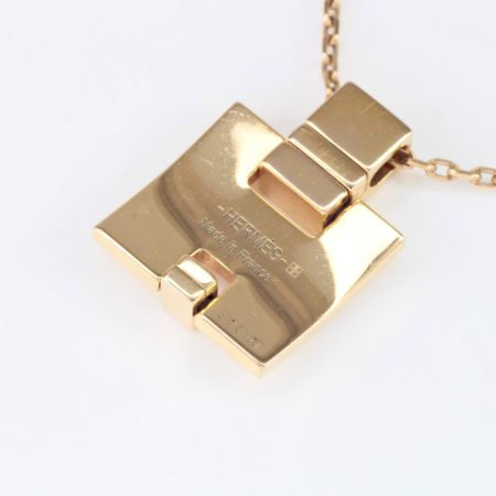  HERMES エルメス アイリーンネックレス ST0178 ゴールド×ピンク