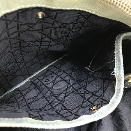  Christian Dior クリスチャンディオール ハンドバッグ レディディオール カナージュデニ ストラップ欠品 ヨゴレ有 水色