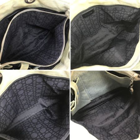  Christian Dior クリスチャンディオール ハンドバッグ レディディオール カナージュデニ ストラップ欠品 ヨゴレ有 水色