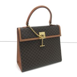 $$ CELINE セリーヌ ハンドバッグ マカダム柄マンテルチェーン Bランク