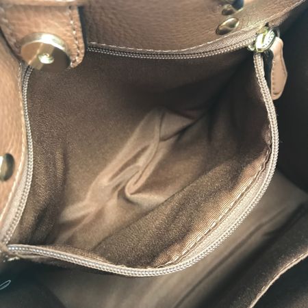  COACH コーチ ハンドバッグ ストラップ付 キャンバス×レザー C5637 ブラウン
