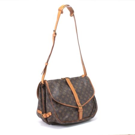  LOUIS VUITTON ルイヴィトン ショルダーバッグ モノグラム ソミュール35 ヌメ革シミ有 M42254