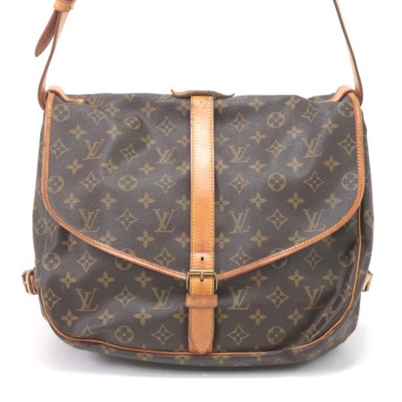 LOUIS VUITTON ルイヴィトン ショルダーバッグ モノグラム ソミュール35 ヌメ革シミ有 M42254