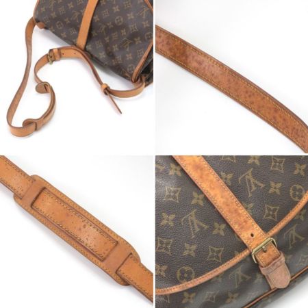  LOUIS VUITTON ルイヴィトン ショルダーバッグ モノグラム ソミュール35 ヌメ革シミ有 M42254