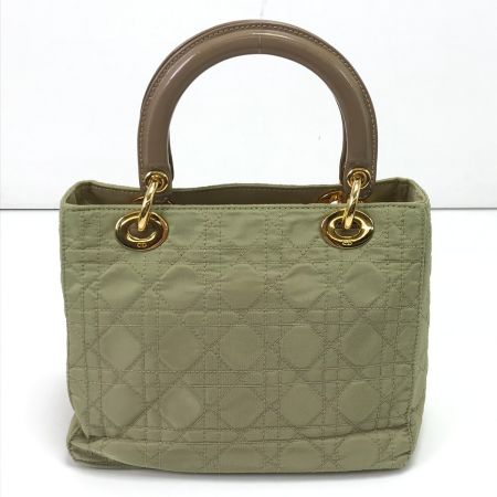  Christian Dior クリスチャンディオール 2WAYショルダーバッグ レディディオール カナージュ ストラップ付 全体的に変色 黄緑