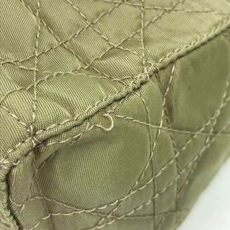  Christian Dior クリスチャンディオール 2WAYショルダーバッグ レディディオール カナージュ ストラップ付 全体的に変色 黄緑