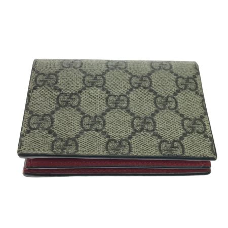  GUCCI グッチ 2つ折り財布 GGスプリーム チェリー ミニウォレット 石2個取れ 476050 ブラウン×レッド
