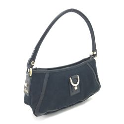 $$ GUCCI グッチ ミニショルダーバッグ GG キャンバス×レザー 130939 ブラック Bランク