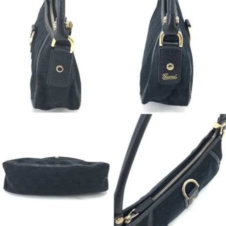  GUCCI グッチ ミニショルダーバッグ GG キャンバス×レザー 130939 ブラック