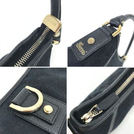  GUCCI グッチ ミニショルダーバッグ GG キャンバス×レザー 130939 ブラック