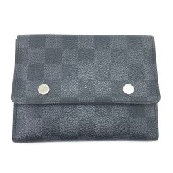 $$ LOUIS VUITTON ルイヴィトン 2つ折り財布 ダミエグラフィット ポルトフォイユコンパクトモデュラブル コインケース欠品 イニシャル有 N63083 グレー Cランク