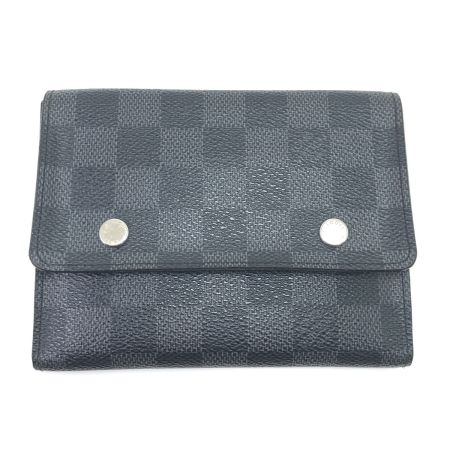  LOUIS VUITTON ルイヴィトン 2つ折り財布 ダミエグラフィット ポルトフォイユコンパクトモデュラブル コインケース欠品 イニシャル有 N63083 グレー