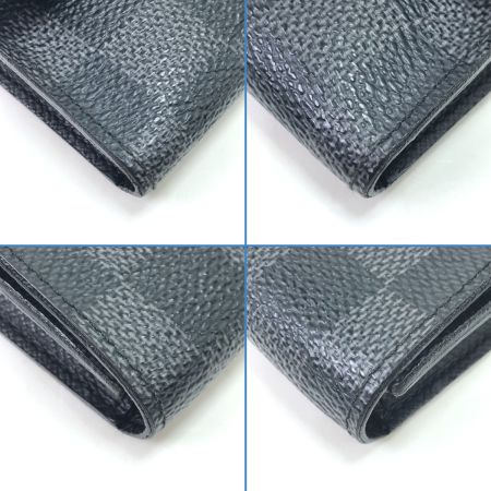  LOUIS VUITTON ルイヴィトン 2つ折り財布 ダミエグラフィット ポルトフォイユコンパクトモデュラブル コインケース欠品 イニシャル有 N63083 グレー