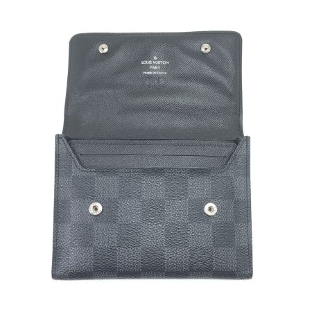  LOUIS VUITTON ルイヴィトン 2つ折り財布 ダミエグラフィット ポルトフォイユコンパクトモデュラブル コインケース欠品 イニシャル有 N63083 グレー