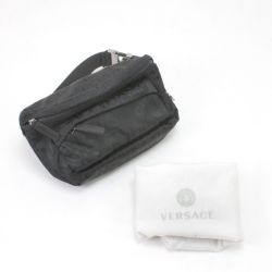 $$ VERSACE ベルサーチ ウエストバッグ ナイロン ブラック Aランク