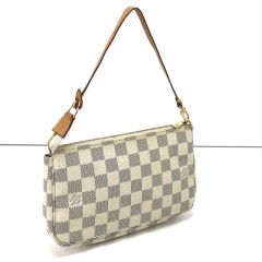  LOUIS VUITTON ルイヴィトン ハンドバッグ ダミエ・アズール ポシェットアクセソワール N41207 ホワイト Bランク