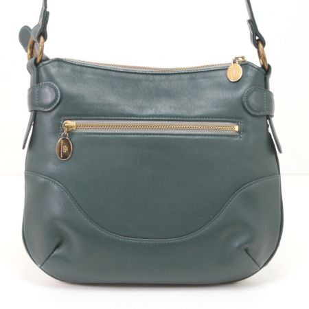  decobranche ショルダーバッグ レザー 花柄 グリーン×ブルー