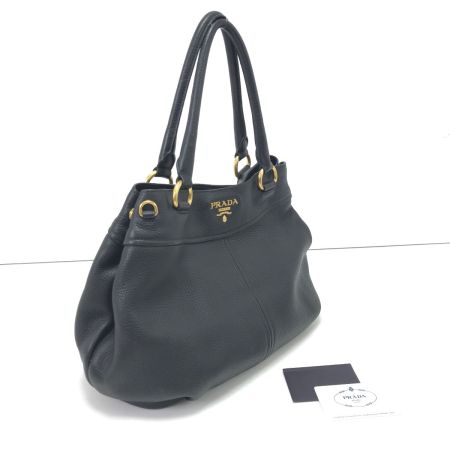  PRADA プラダ ハンドバッグ レザー チャーム,ストラップ欠品 ブラック