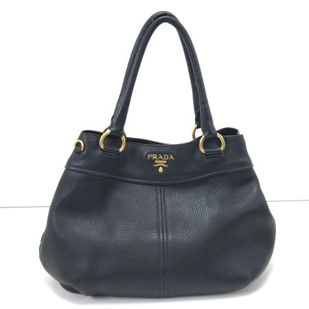  PRADA プラダ ハンドバッグ レザー チャーム,ストラップ欠品 ブラック