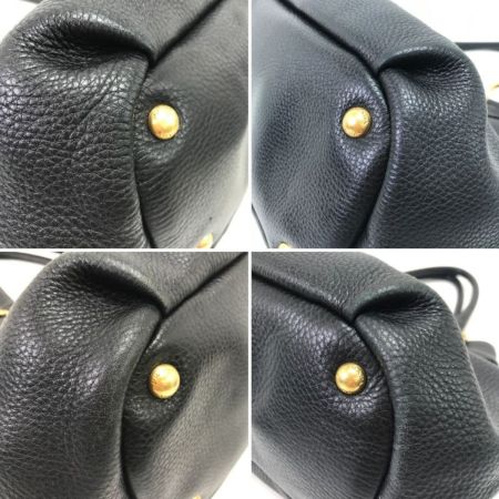  PRADA プラダ ハンドバッグ レザー チャーム,ストラップ欠品 ブラック