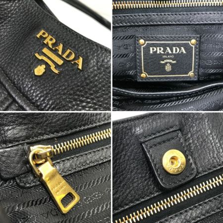  PRADA プラダ ハンドバッグ レザー チャーム,ストラップ欠品 ブラック