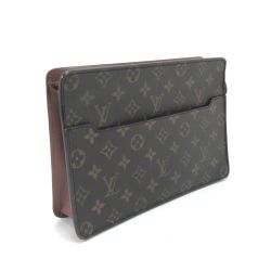 $$ LOUIS VUITTON ルイヴィトン セカンドバッグ モノグラム ポシェットオム M51795 ブラウン Bランク