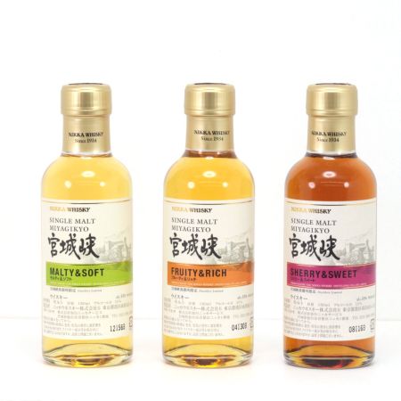 【北海道内限定発送】 NIKKA ニッカウヰスキー NIKKA ニッカウヰスキー シングルモルト 宮城峡 180ml 55度 箱付3本セット 未開栓