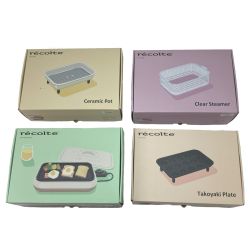 $$ recolte レコルト ホットプレート 深鍋＋クリアスチーマーセット RHP-3 クリームホワイト Sランク