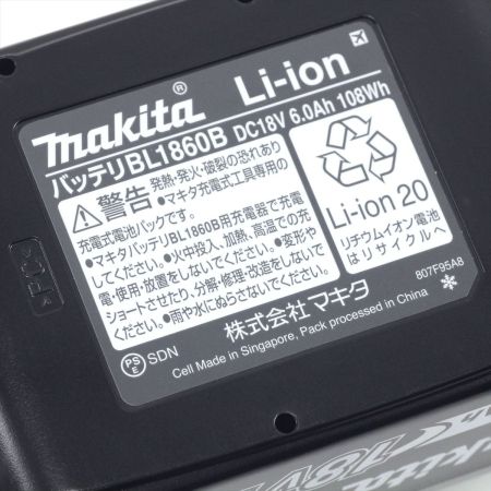  Makita マキタ  純正 BL1860B Li-ion電池 18V 6.0Ah A-60464