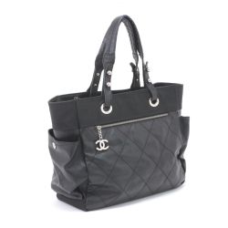 $$ CHANEL シャネル トートバッグ パリビアリッツGM ポーチ欠品 ブラック Cランク