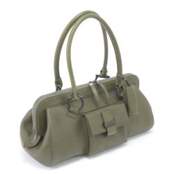 $$ Ferragamo フェラガモ ハンドバッグ ポケット付トート AU-21 モスグリーン Cランク