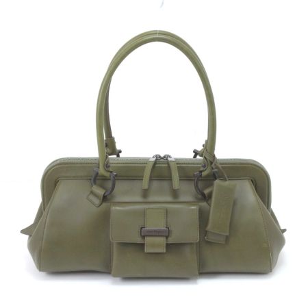  Ferragamo フェラガモ ハンドバッグ ポケット付トート AU-21 モスグリーン