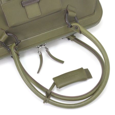  Ferragamo フェラガモ ハンドバッグ ポケット付トート AU-21 モスグリーン