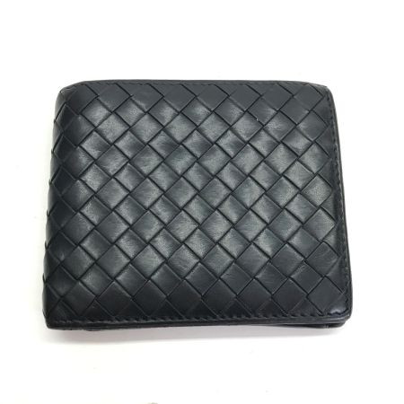 BOTTEGA VENETA ボッテガヴェネタ 2つ折り財布 イントレチャート レザー ブラック