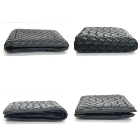  BOTTEGA VENETA ボッテガヴェネタ 2つ折り財布 イントレチャート レザー ブラック