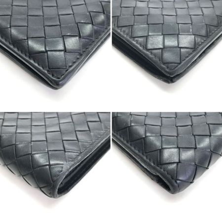  BOTTEGA VENETA ボッテガヴェネタ 2つ折り財布 イントレチャート レザー ブラック