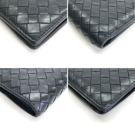  BOTTEGA VENETA ボッテガヴェネタ 2つ折り財布 イントレチャート レザー ブラック