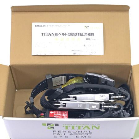  TITAN タイタン  SLN505＋RICORO-N補助ロープ ロック装置付巻取器式胴ベルト SLN505-RW-BL-M ブラック 