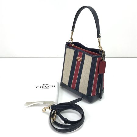  COACH コーチ 2WAYショルダーバッグ CA178 ネイビー×ホワイト