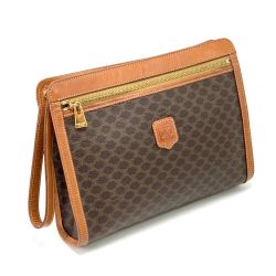 $$ CELINE セリーヌ セカンドバッグ マカダム柄 97/2 ブラウン Bランク