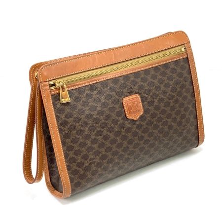 CELINE セリーヌ セカンドバッグ マカダム柄 97/2 ブラウン