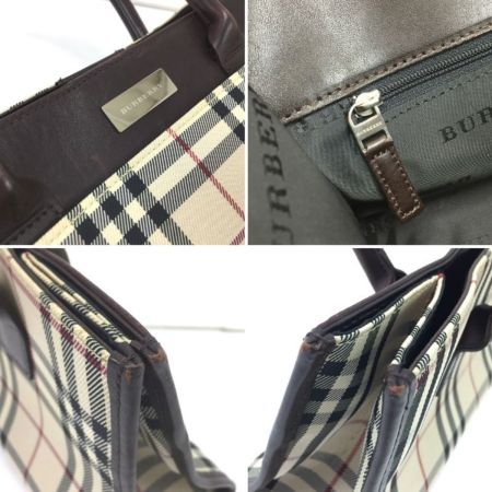  BURBERRY LONDON バーバリーロンドン ハンドバッグ 後ろ部分細かい汚れシミ有 ベージュ×ブラウン