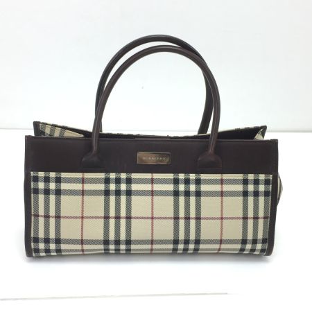  BURBERRY LONDON バーバリーロンドン ハンドバッグ 後ろ部分細かい汚れシミ有 ベージュ×ブラウン