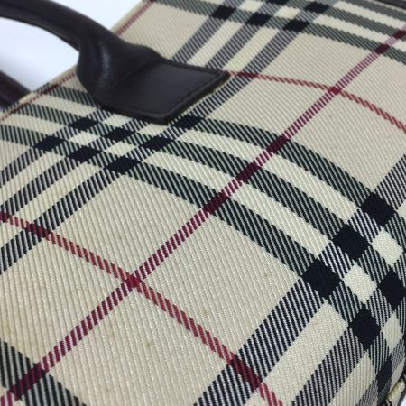  BURBERRY LONDON バーバリーロンドン ハンドバッグ 後ろ部分細かい汚れシミ有 ベージュ×ブラウン